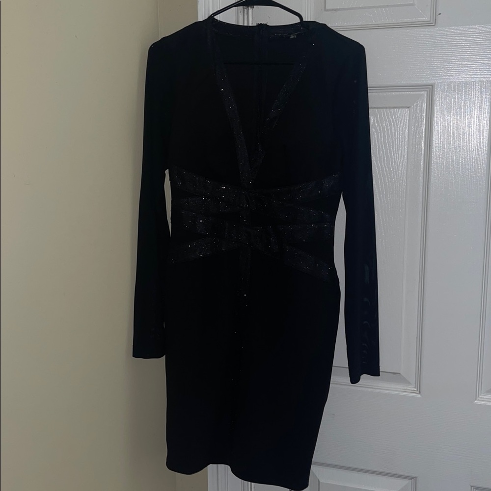 Elegant Black Long Sleeve Dress